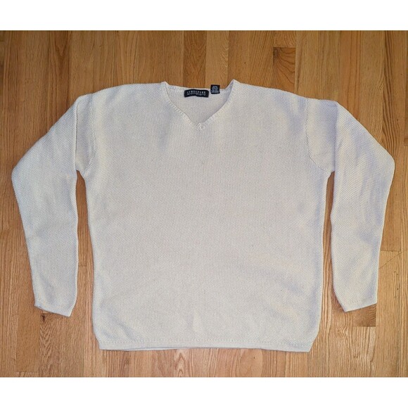 Vintage Structure Mens Medium Ramie Cotton Textured Knit sweater Hong Kong - Picture 2 of 8